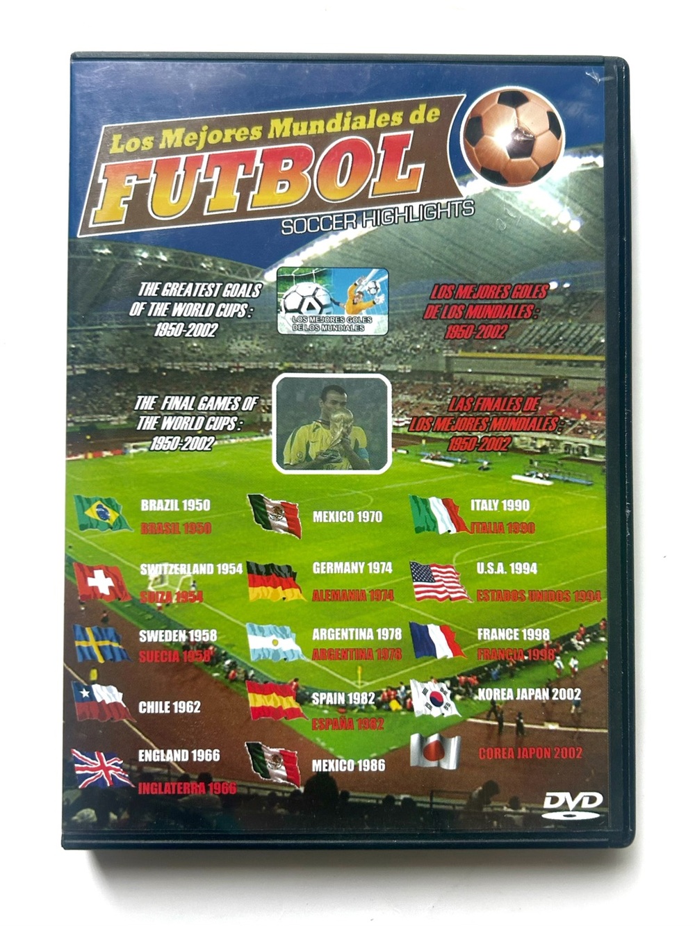 FIFA World Cup 1950-2002 Futbol Soccer Highlights DVD Football Sports Vintage